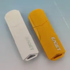 【EAGET】USBメモリー 4GB 白黄 セット