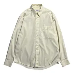 イヴサンローラン YSL 長袖シャツ BD 淡黄色 刺繍ロゴ