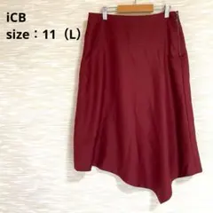 【新品タグ付き】iCB フレアスカート【L】ひざ丈 アシンメトリー 1387のサムネイル