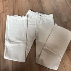 ZARA ホワイト フリンジヘム ジーンズ