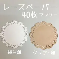 レースペーパーセット 40枚 フラワー　コラージュ