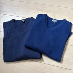 UNIQLO メリノウールVネックニットセーター 2枚セット Sサイズ