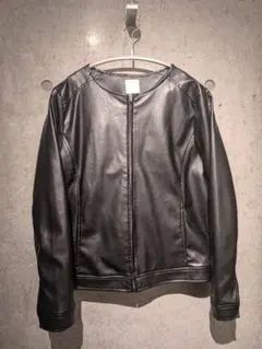 ブラック シングルライダースジャケット