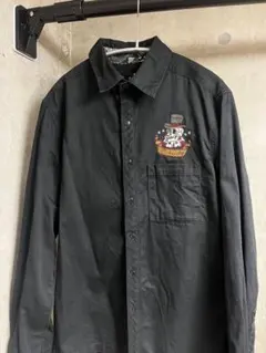 SUBCIETY 刺繍入り黒長袖シャツ