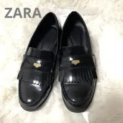 ZARA フラットローファー メタルディテール 37