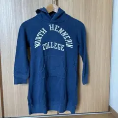 デニムアンドダンガリー　フード付きスウェットワンピース 130cm