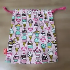 CRAM CREAM 巾着袋 アイスクリーム柄 クラムクリーム