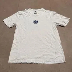 Adidas originals 半袖　tシャツ　白　薄青　トレフォイル　L