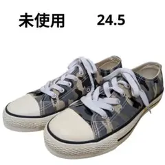 未使用 365 DAYS CLOSSHI 迷彩 キャンバス スニーカー 24.5