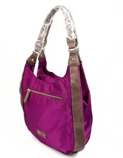 ミッシェルクラン 高耐久ナイロンレザー　トートバッグ　肩がけバッグ　パープル　紫