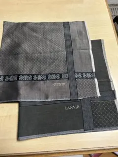 NITERU & LANVIN 幾何学模様ハンカチ2枚セット