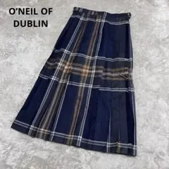 極美品　オニールオブダブリン　ウール　キルト　ロングスカート　チェック　プリーツ