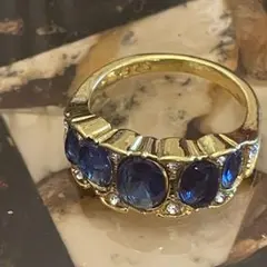 英国　イギリス　ヴィンテージ　シルバー925 推し活　青担当　指輪　11.5号