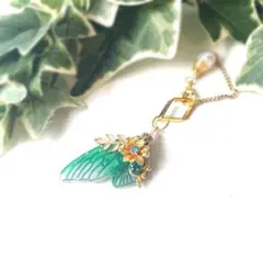 レジンネックレス アクセサリー ハンドメイド 琉球ガラス入り