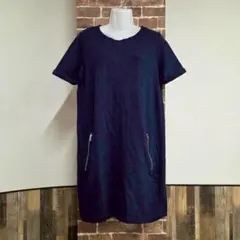 GAP　ギャップ　Tシャツ　ネイビー　レディース　スウェット　半袖　ポケット　M