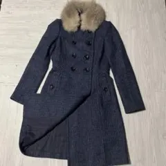 極美品　バーバリー　BLACK LABEL フォックスファー　ロングコート40