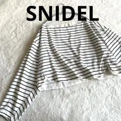 スナイデル ボーダーショート丈カットソー ワイドシルエット 白黒 F 上品素材
