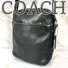 COACH コーチ ショルダーバッグ レザー ブラック 黒 メンズ