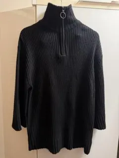 H&M ハーフジップ 黒 ニットセーター