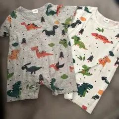 恐竜柄ロンパース 3-6M 2枚セット