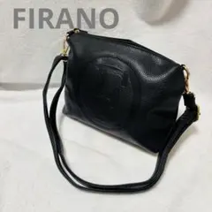 フィラノ ショルダーバッグ レザー ブラックビッグロゴ　斜め掛け
