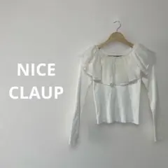 ナイスクラップ シフォンフリル 2way リブニット ホワイト Fのサムネイル