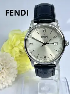 【稼動】 フェンディ 腕時計 1600L ローマン デイト シルバー 新品電池 FENDI - フェンディ腕時計の通販 by ♡ベル shop♡｜フェンディ