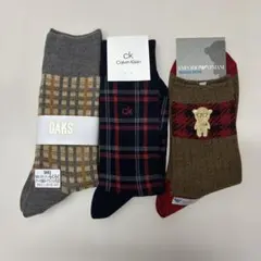 メンズ ソックス 3足セット DAKS ck EMPORIO ARMANI
