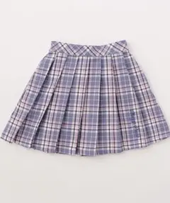 未使用　メゾピアノ　女の子チェック柄プリーツスカート　120 パープルピンク