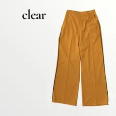 clear ワイドパンツ サイドライン フリーサイズ マスタードカラー シンプル