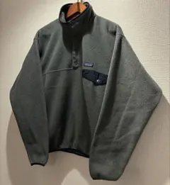patagonia スナップT フリース M グレーxネイビー パタゴニア