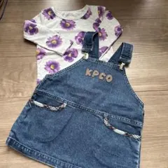 KPCO デニムワンピースと花柄シャツ