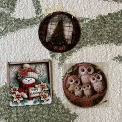 クリスマスアーナメントセット（ツリー・スノーマン・フクロウ）
