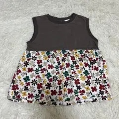 新品 しまむら キッズ トップス タンクトップ Tシャツ 花柄 130cm