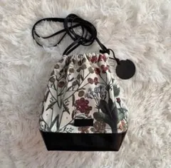 美品　CABaN パレルモプリント ドローストリングバッグ　ボタニカル　上品希少