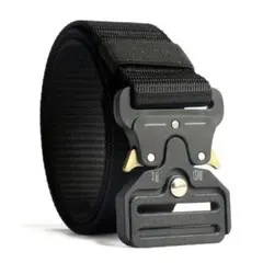 タクティカルベルト 黒 ワンタッチ式 軽量 高耐久 ナイロン サバゲー 作業用