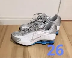 Nike Shox グレー/ブルー スニーカー　26 ショックス