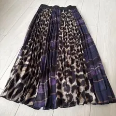 レオパード柄プリーツロングスカーF size