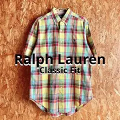 90s ラルフローレン ポロカントリー 手織り マドラスチェックシャツ