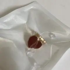 ハート型 赤と金のイヤリング