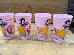 非売品昭和レトロディズニー白雪姫 ピンクカップ 4個セットのサムネイル