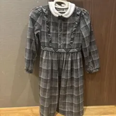 petit mild グレー系チェックワンピース　140