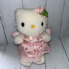ハローキティ おすわりぬいぐるみ ピンクチャイナ服 チャイナドレス