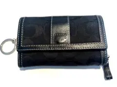 COACH シグネチャー キーリング付きコンパクトウォレット