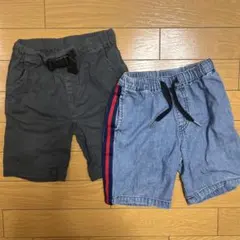 110サイズ 半ズボン2枚セット グレー・デニム
