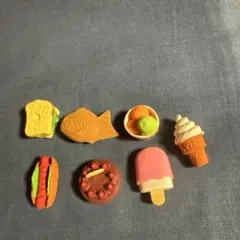 平成レトロ・食べ物モチーフ消しゴムセット