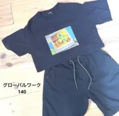 グローバルワークGLOBALWORK 140 半袖　半ズボン　ハーフパンツ　黒のサムネイル