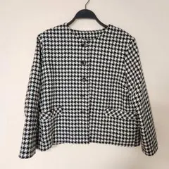 ハウンドトゥース柄カジュアルジャケット