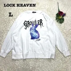 ロックヘブン　メンズ　トレーナー　うさぎ　ロゴプリント　ユニセックス　L