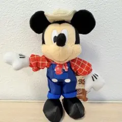 ミッキー ぬいぐるみバッジ 33周年 ウエスタン 農夫